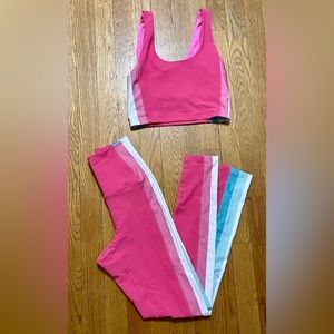 Beach Riot Sport Colorblock Leggings and Top Set sz Small
